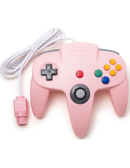 Controlador KIWITATA N64 Rosa y Gris con Cable 1.7m Controlador KIWITATA N64 Rosa y Gris con Cable 1.7m