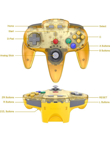 Controlador Inalámbrico N64 KIWITATA para Switch y PC