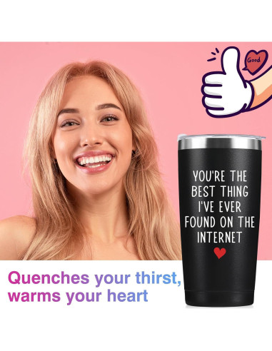 Taza Aislada 20oz WOELIVE Negra - Eres la Mejor Cosa