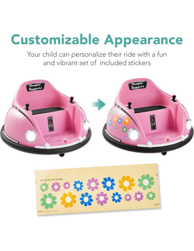 Coche Eléctrico Rosa para Niños 1.5-6 Años Control Remoto