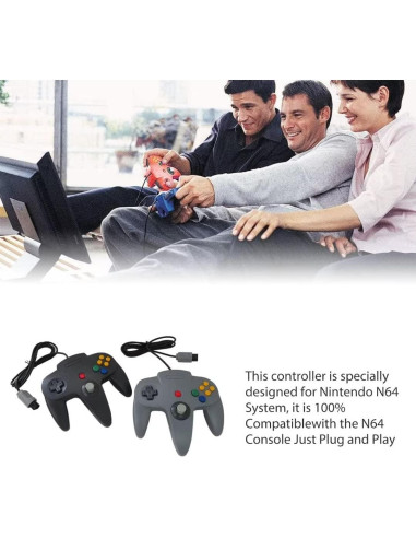 Controlador Clásico con Cable USonline911 para N64 - Negro y Gris