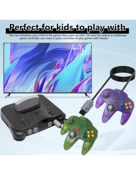 Controlador N64 Loner Con Cable 2 Joysticks Retro 10 Botones Controlador N64 Loner Con Cable 2 Joysticks Retro 10 Botones