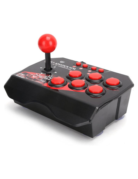 Joystick con Cable CUIFATI para Videojuegos, 6 Botones, Negro y Rojo Joystick con Cable CUIFATI para Videojuegos, 6 Botones, Negro y Rojo