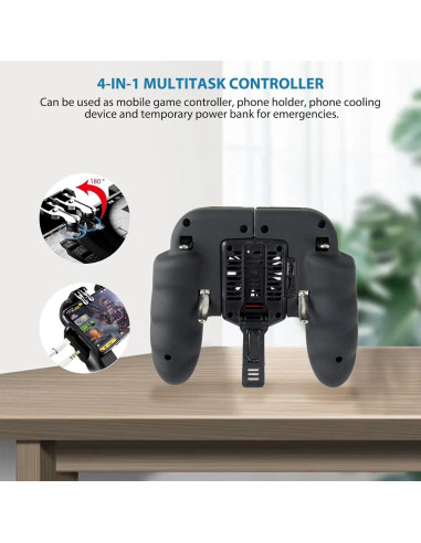 Controlador de Juegos Hevituwhe con Ventilador y Soporte para Móvil