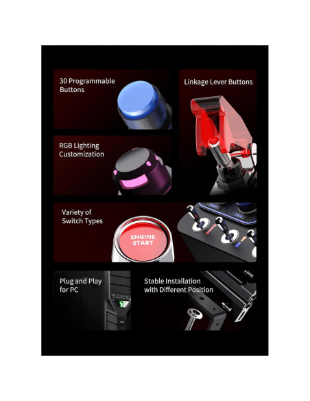 Caja de Botones de Carreras PXN CB1 30 Botones RGB PC Caja de Botones de Carreras PXN CB1 30 Botones RGB PC
