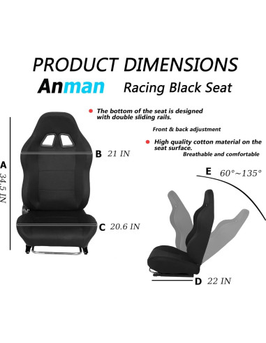 Cockpit de Simulador de Carreras Anman con Soporte para Monitor
