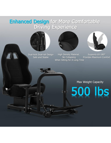 Cockpit de Simulador de Carreras Anman G29 con Asiento Ajustable