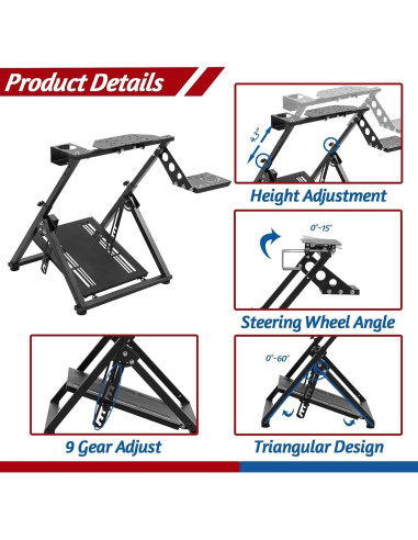 Soporte Plegable para Simulador de Carreras Minneer RACING WHEEL STAND 26H