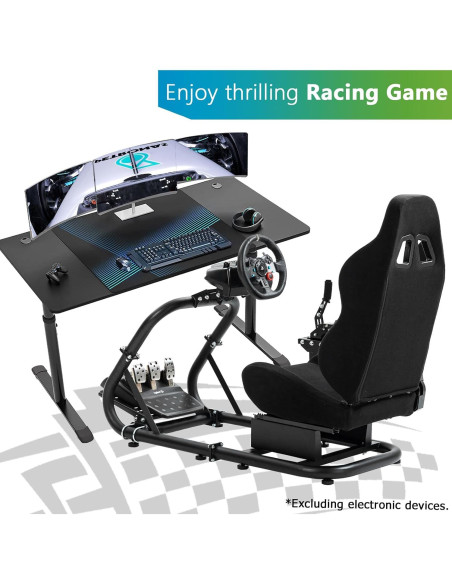 Cockpit de Simulador de Carreras Hottoby con Asiento Negro Ajustable Cockpit de Simulador de Carreras Hottoby con Asiento Negro Ajustable