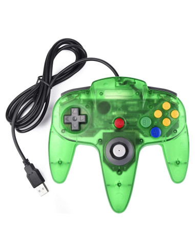 Controlador USB Suily N64 Verde Claro para PC y Raspberry Pi
