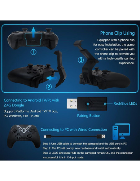Controlador Inalámbrico Bluetooth WELURE para PC y Móviles Controlador Inalámbrico Bluetooth WELURE para PC y Móviles