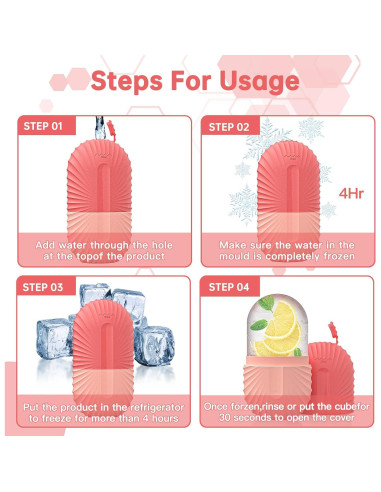 Rodillo de Hielo Facial Aquuaera Rosa 12.45x7.37cm Reutilizable