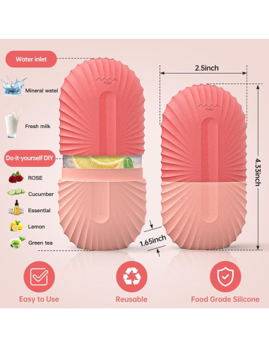 Rodillo de Hielo Facial Aquuaera Rosa 12.45x7.37cm Reutilizable