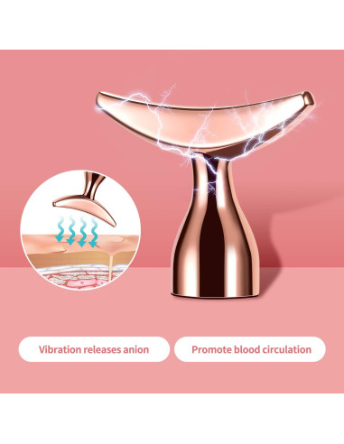 Rodillo de Masaje Facial DANGSHAN 2-en-1 Oro Rosa 3D