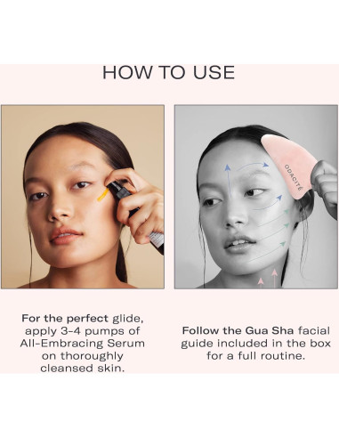 Gua Sha Odacité Cuarzo Rosa para Masaje Facial - Contorno