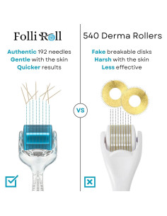 Derma Roller FolliRoll 192 Agujas Titanio 0.30mm Azul 2