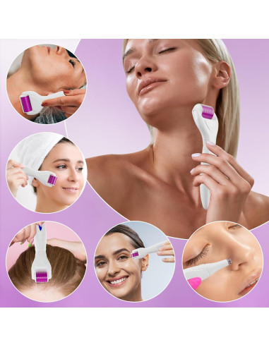 Rodillo Derma Anzqul 6 en 1 para Cabello y Barba