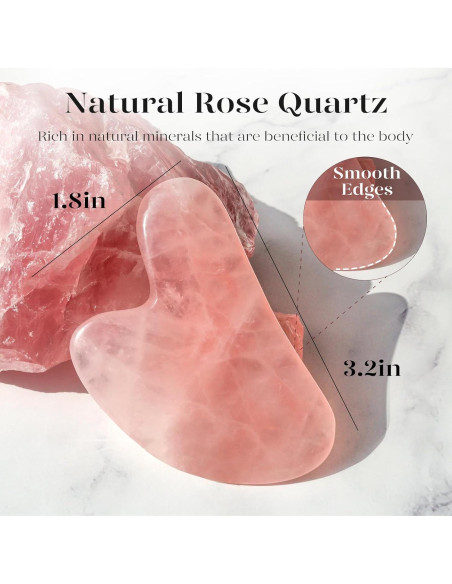 Herramienta Gua Sha BAIMEI Cuarzo Rosa para Masaje Facial Herramienta Gua Sha BAIMEI Cuarzo Rosa para Masaje Facial