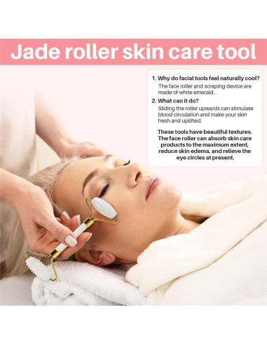 Rodillo de Jade Shenghang Facial y Gua Sha 14.3x6.3cm
