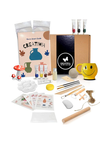 Kit de Cerámica CREATIWIA para Adultos - Arcilla y Pintura
