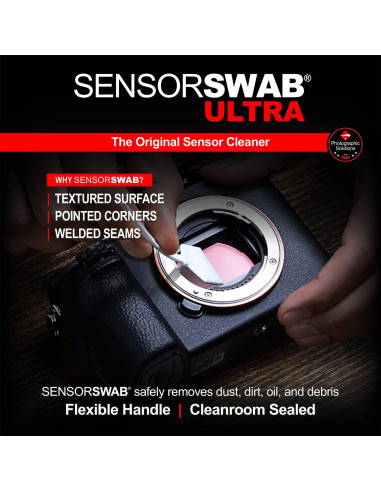 Swabs de Sensor Ultra 17mm Soluciones Fotográficas - Paquete de 12
