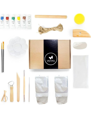 Kit de Cerámica CREATIWIA para Adultos - Arcilla y Pintura