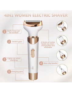 Afeitadora eléctrica MKIOVH 4 en 1 para mujeres blanca 2