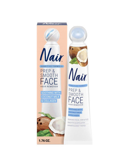 Crema Exfoliante Nair para Vello Facial - Piel Suave con Colágeno