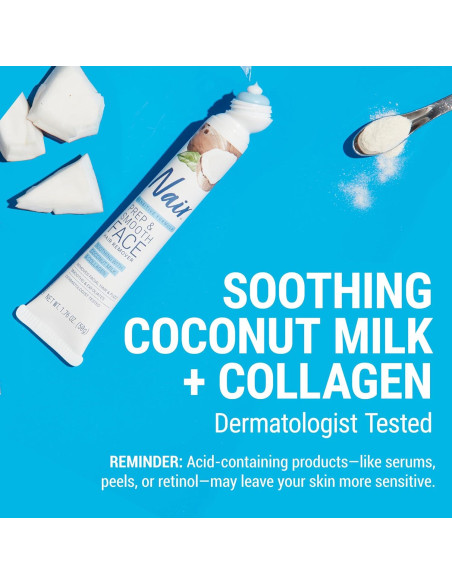 Crema Exfoliante Nair para Vello Facial - Piel Suave con Colágeno