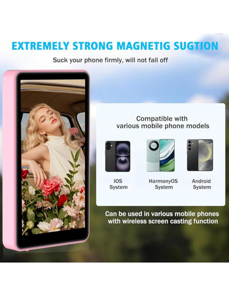 Monitor de Vlog Magnético 4K Rosa para Teléfono iPhone/Android Monitor de Vlog Magnético 4K Rosa para Teléfono iPhone/Android
