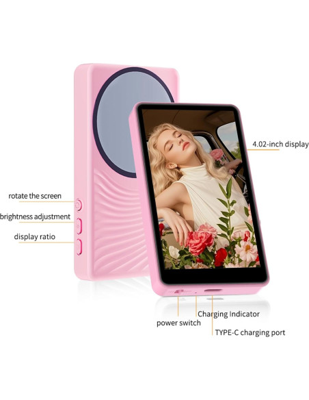 Monitor de Vlog Magnético 4K Rosa para Teléfono iPhone/Android Monitor de Vlog Magnético 4K Rosa para Teléfono iPhone/Android