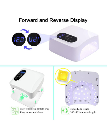 Lámpara de Uñas LED Inalámbrica Gerui 72W con Sensor Lámpara de Uñas LED Inalámbrica Gerui 72W con Sensor