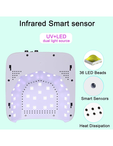 Lámpara de Uñas LED Inalámbrica Gerui 72W con Sensor Lámpara de Uñas LED Inalámbrica Gerui 72W con Sensor