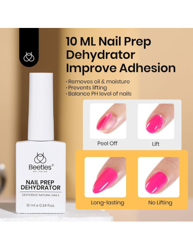 Kit 9 en 1 de Deshidratador y Pegamento de Uñas Beetles