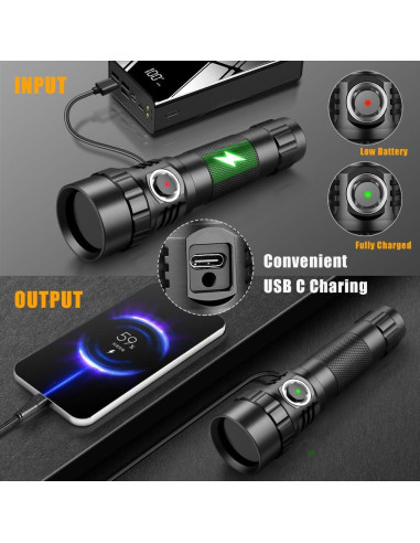 Linterna UV 10W UniqueFire 501B-Pro Recargable USB-C