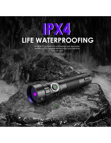Linterna UV 10W UniqueFire 501B-Pro Recargable USB-C Linterna UV 10W UniqueFire 501B-Pro Recargable USB-C