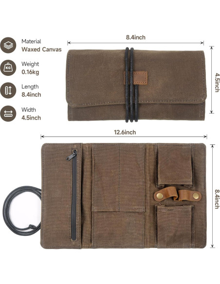 Estuche de Pipa de Tabaco OGABEL Lona Impermeable Marrón Estuche de Pipa de Tabaco OGABEL Lona Impermeable Marrón