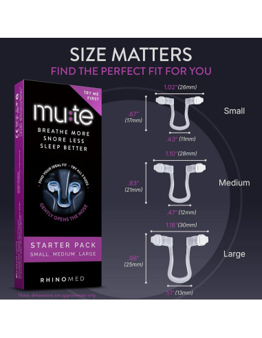 Dilatador Nasal Mute Rhinomed Paquete de 3 Antironquidos