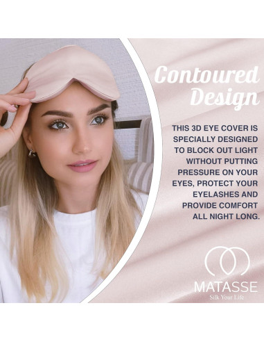 Máscara de Ojos de Seda Matasse 3D Ajustable Rosa