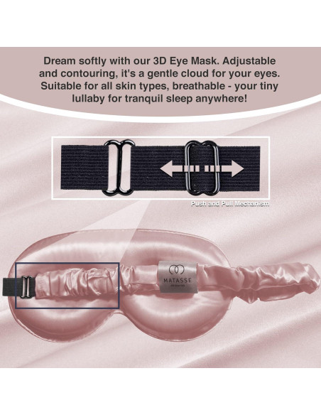 Máscara de Ojos de Seda Matasse 3D Ajustable Rosa Máscara de Ojos de Seda Matasse 3D Ajustable Rosa