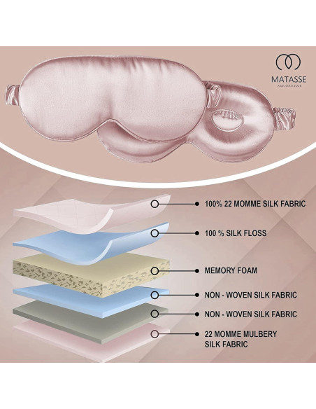 Máscara de Ojos de Seda Matasse 3D Ajustable Rosa Máscara de Ojos de Seda Matasse 3D Ajustable Rosa
