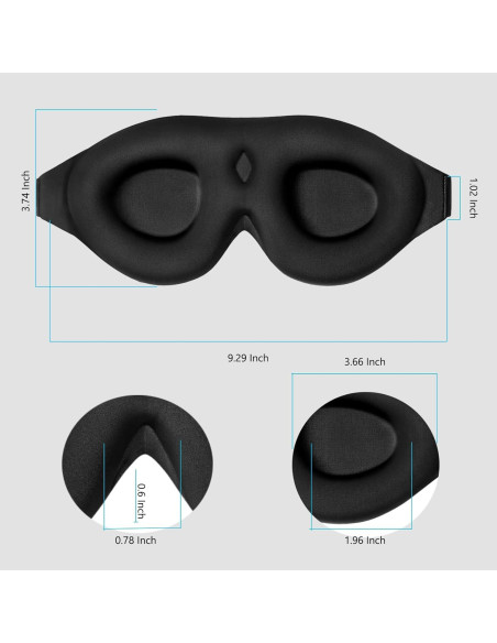 Mascarilla de Sueño ALASKA BEAR 3D Negra con Tapones Mascarilla de Sueño ALASKA BEAR 3D Negra con Tapones