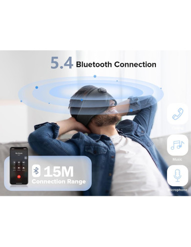 TOPOINT Máscara para Dormir 3D con Auriculares Bluetooth 5.4