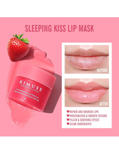 Conjunto de Mascarillas Labiales KIMUSE 4PCS Hidratación Intensiva