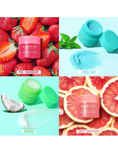 Conjunto de Mascarillas Labiales KIMUSE 4PCS Hidratación Intensiva