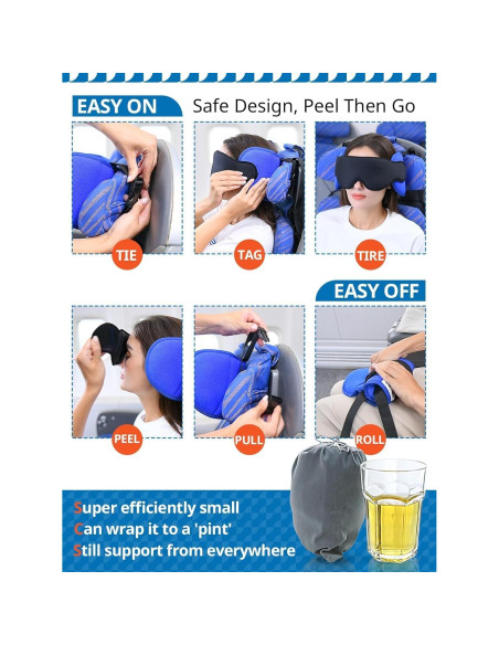 Almohada de Viaje SARISUN con Máscara para los Ojos Almohada de Viaje SARISUN con Máscara para los Ojos