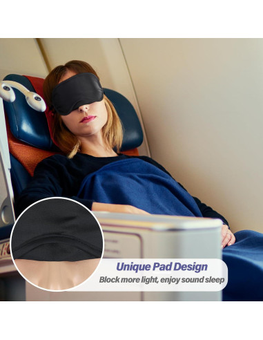 Aneco 50 Máscaras de Sueño Negras con Almohadilla Nasal