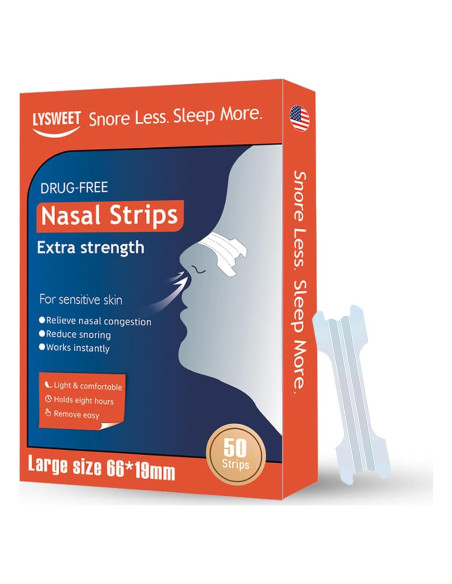 Tiras Nasales Antironquidos LYSWEET 50 Ct - Fuerza Extra Tiras Nasales Antironquidos LYSWEET 50 Ct - Fuerza Extra