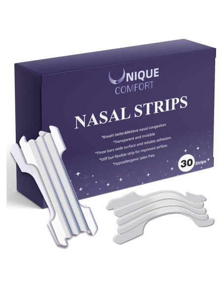 Tiras Nasales Anti Ronquidos Unique Comfort 30 Unidades Tiras Nasales Anti Ronquidos Unique Comfort 30 Unidades