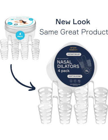 Dilatores Nasales Snore Bastion XL - 4 Conos de Silicona Suave